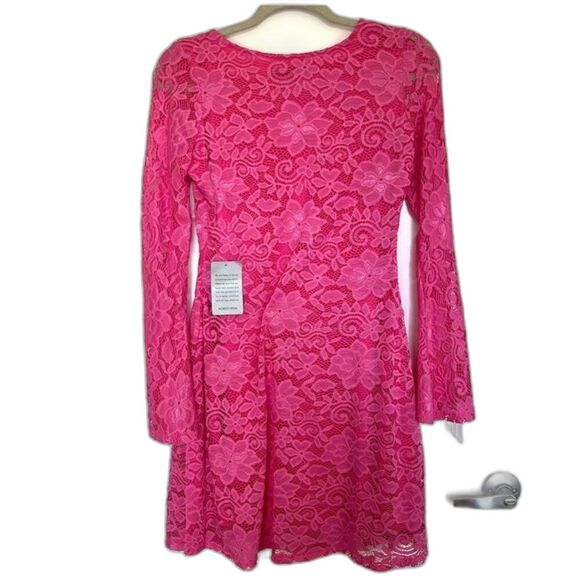 NWT Alexia Admor Pink Lace Long Sleeve Mini Dress – Size Small - Picture 8 of 8